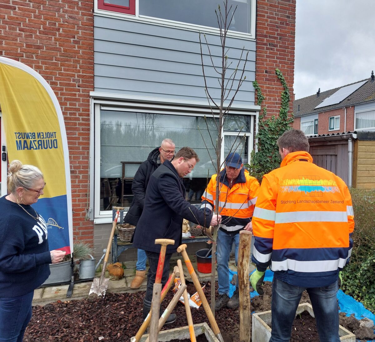 Wethouder Tholen plant eerste boom in kader van actie ‘Gratis boom in de voortuin’